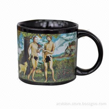 Ceramic Color Change Mug, Made of Porcelain or Stoneware